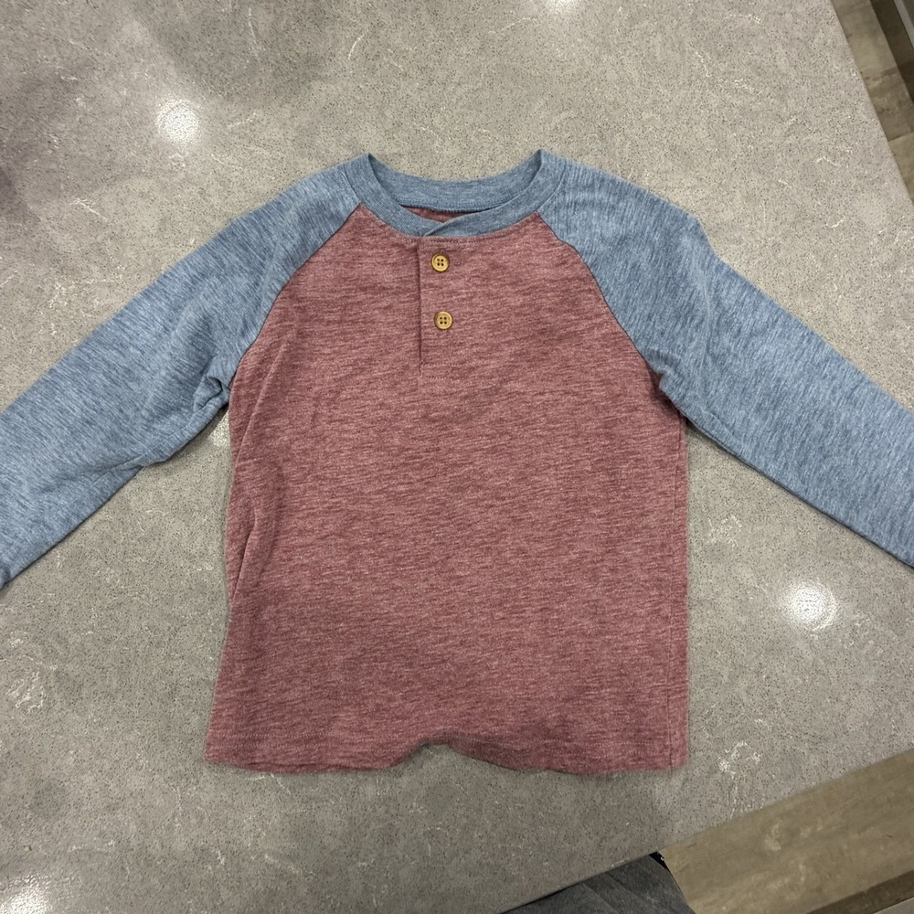 Jumping Beans 3T Blue Brown Henley Shirt Top